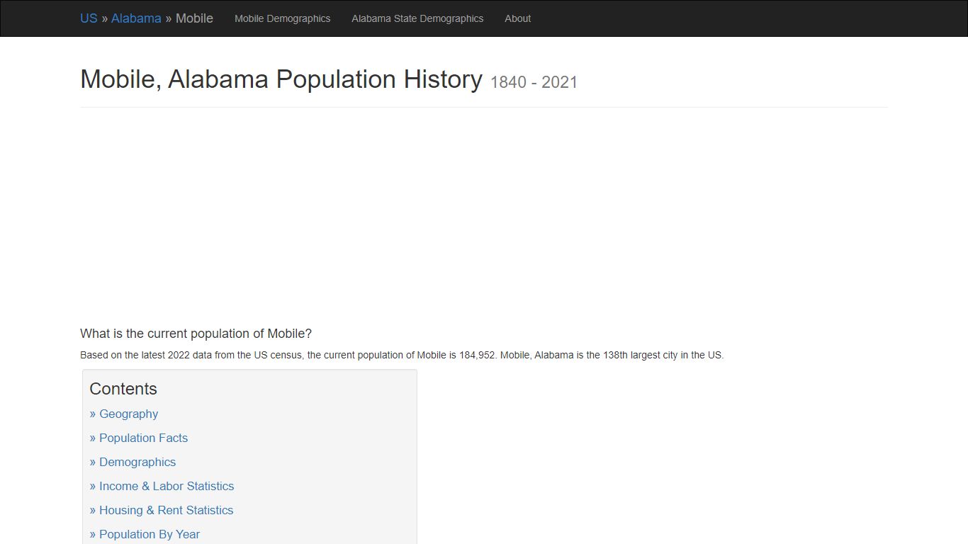 Mobile, Alabama Population History | 1840 - 2021 - Biggest US Cities